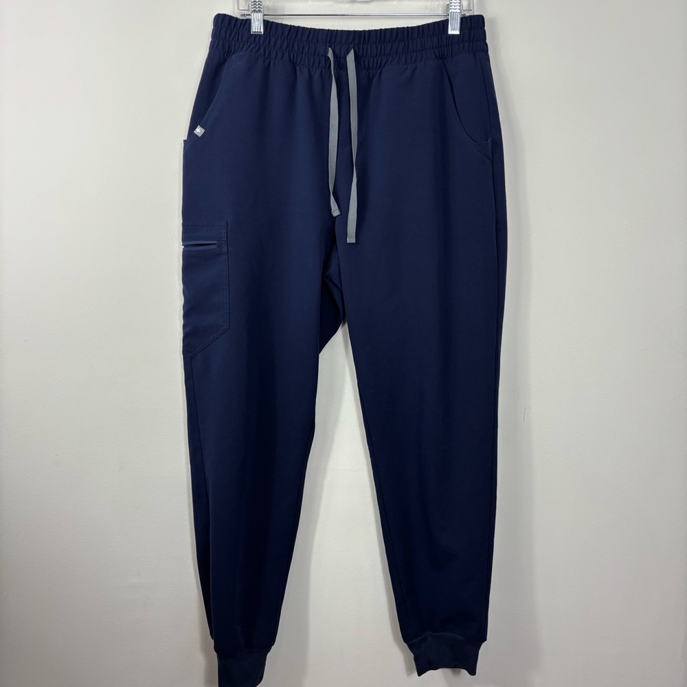 FIGS Tech Collection Joggers Womens L Blue Drawstring Scrub Medical Nurse